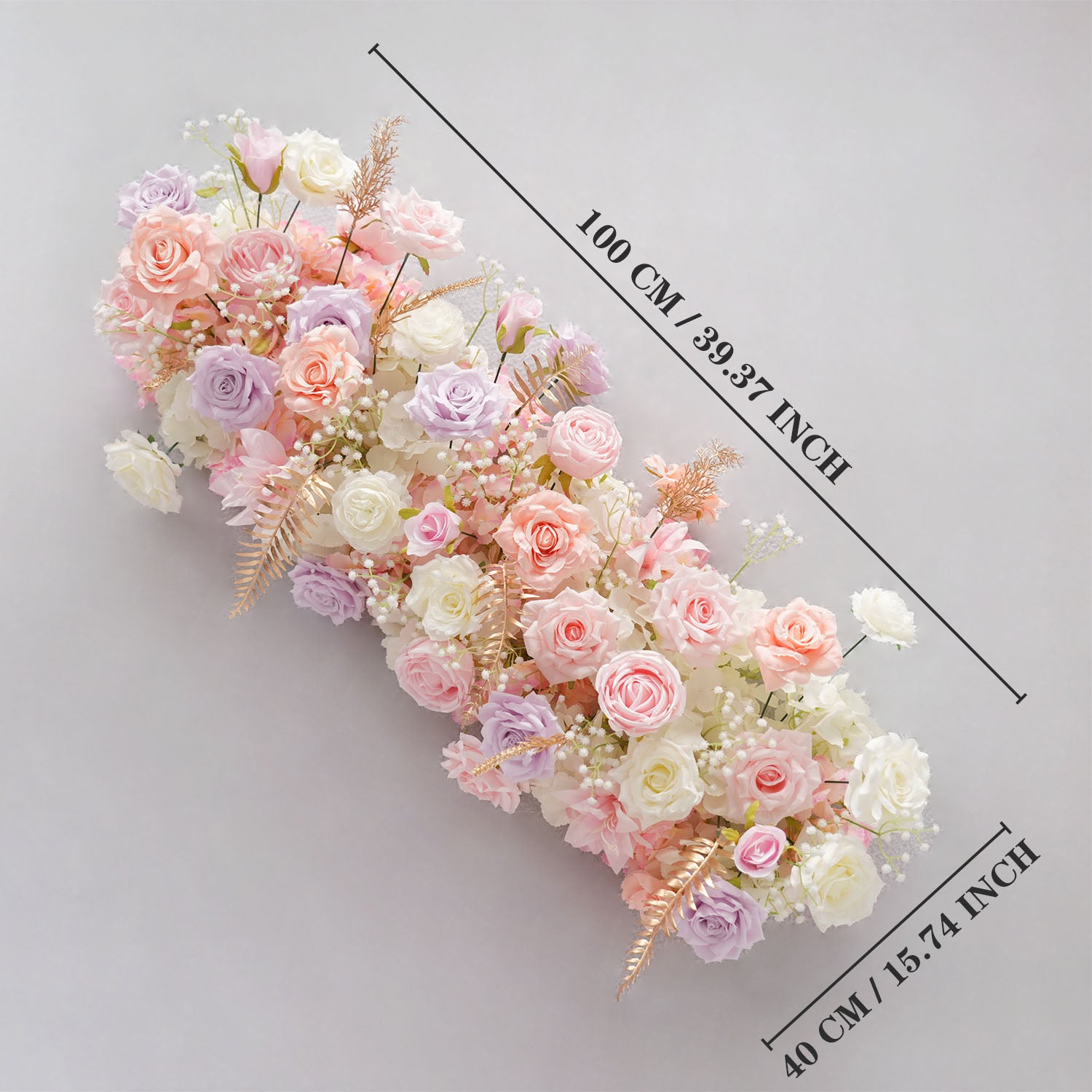 Uflower Purple Pink Rose Floral Door Arch Wedding Party Backdrop Decoration